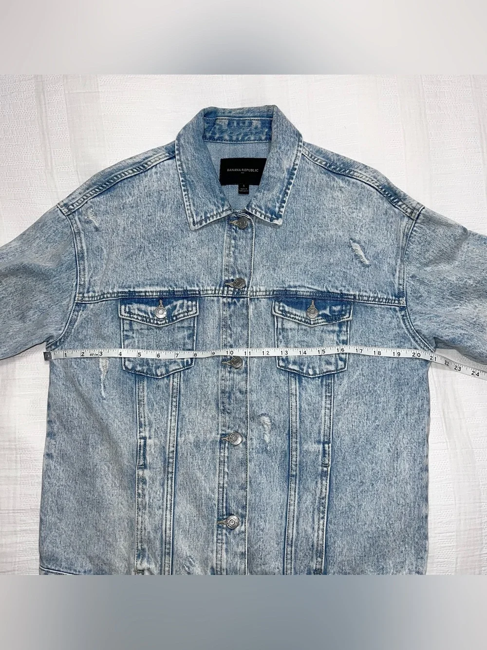 Banana Republic Denim Jean Jacket Light Blue Wash Oversized Women’s Size Small